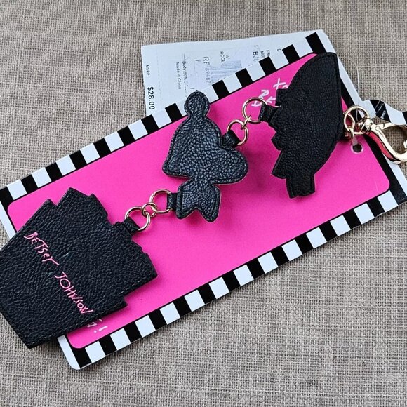Betsey Johnson Keychain Sequin Fries Charms Keys Holder Key Chain Keyrings NWT - Picture 4 of 10